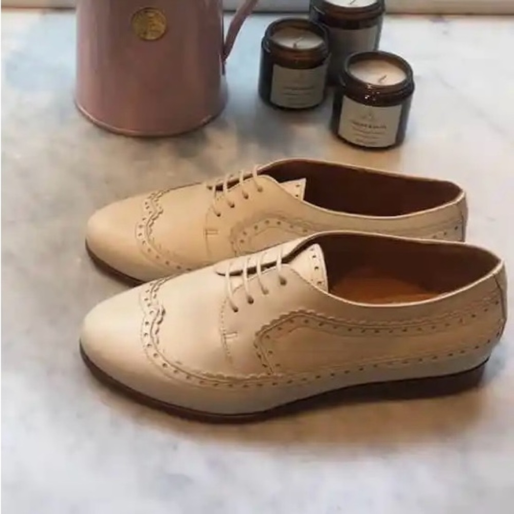 Sezane Paul derbies Oxford shoes in nude pink size 38